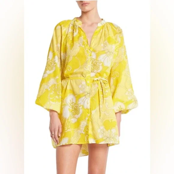 NWT Faithfull the Brand Lucita Smock Dress La Frana Floral Print M/6 - Picture 2 of 9